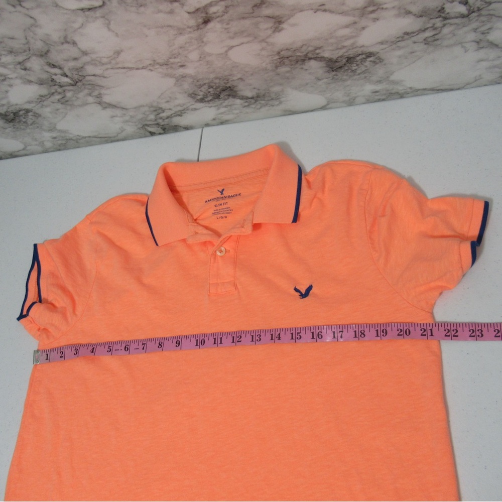 American Eagle Bright Orange Polo Shirt Size Large - Picture 6 of 12